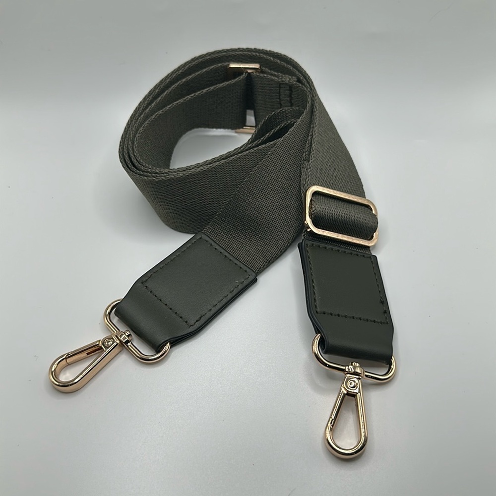 Replacement purse strap green and gold hardware